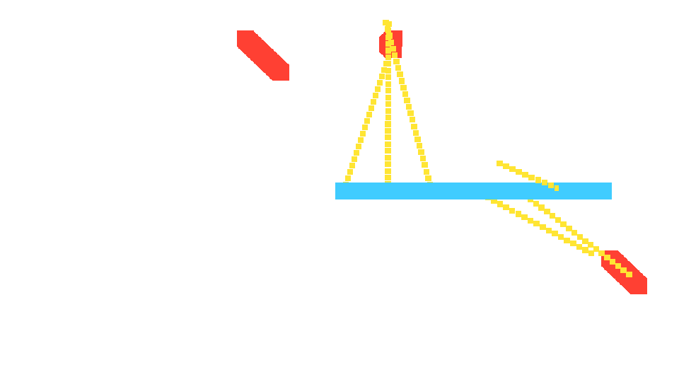 Retained Clockwork Arena frame with obstacles and moving entities